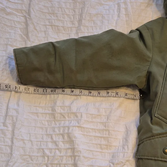 GAP Olive Parka with Faux Fur Trim - Picture 7 of 15